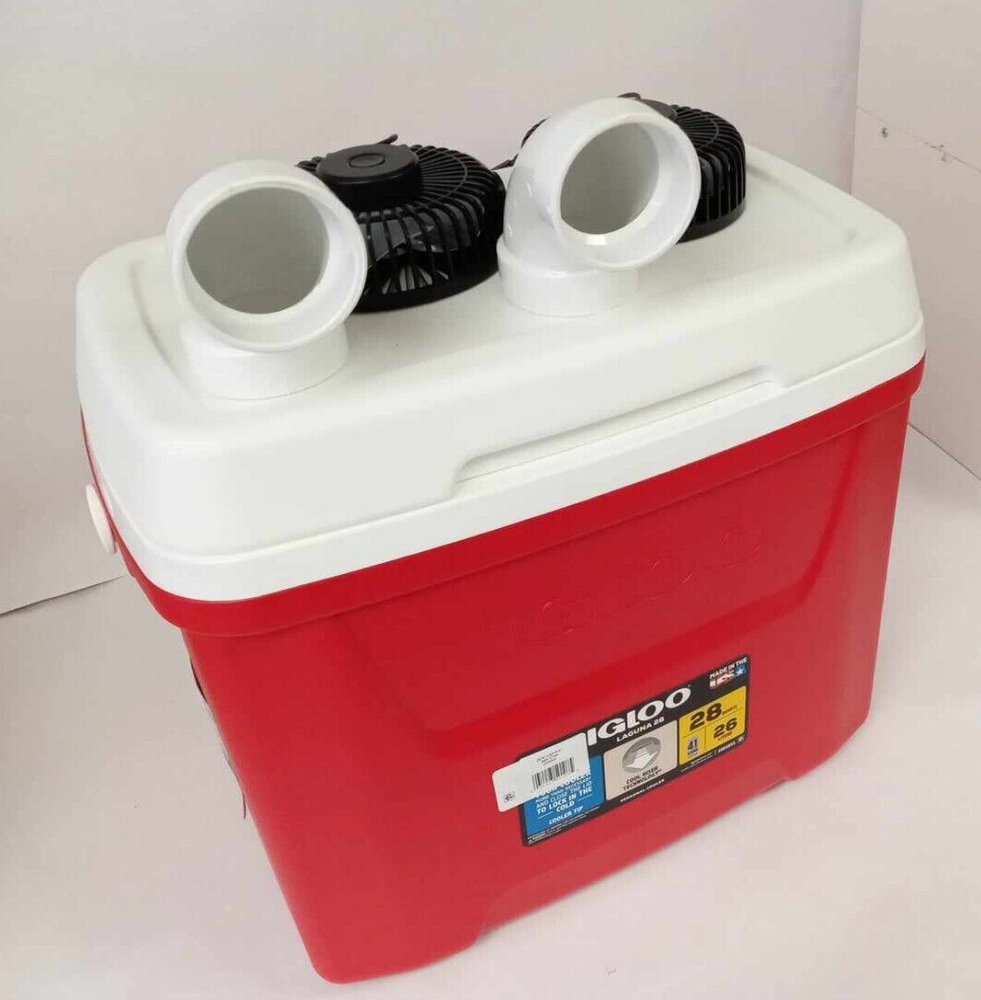 Swamp Cooler Portable Air Conditioner 28 qt Two USB Fans Burning Man Camp Tent