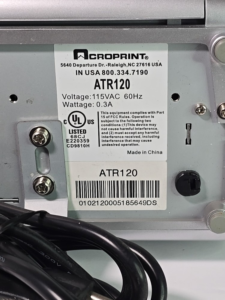 Acroprint ATR120 Electronic Time Recorder Time Clock Programable Not Tested