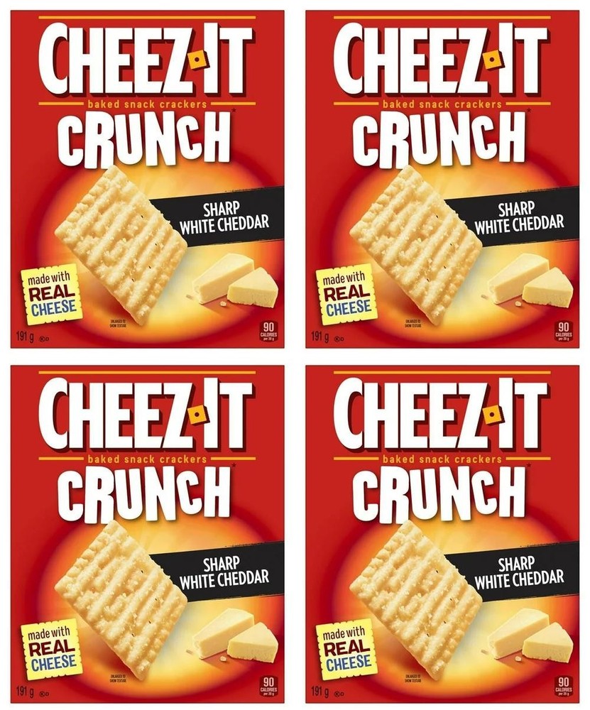 Cheez-It Crunch, Sharp White Cheddar, Baked Crackers, 191g (4 Pack)