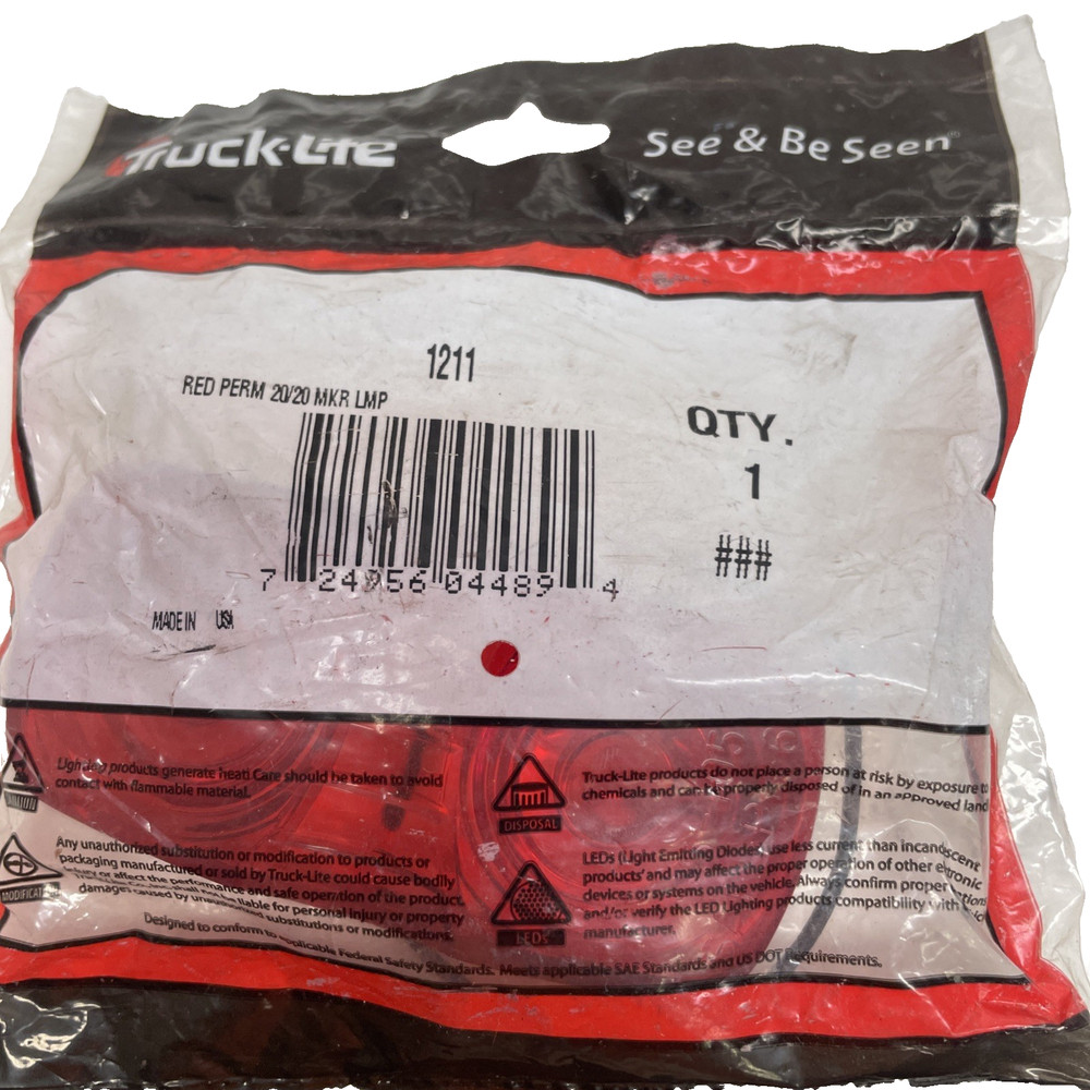 Truck-Lite 1211 Red Rectangular Lamp