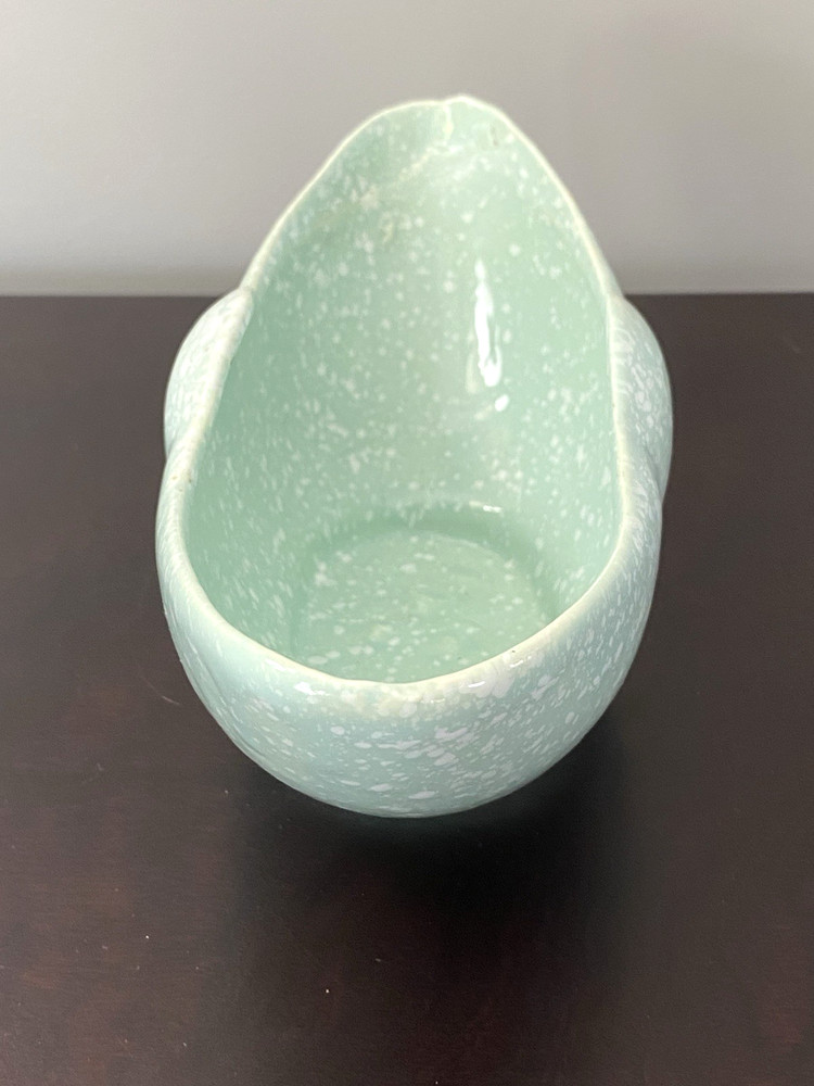 Mid Century Pottery Planter Splatterware Speckle Pattern Vintage 11" Long