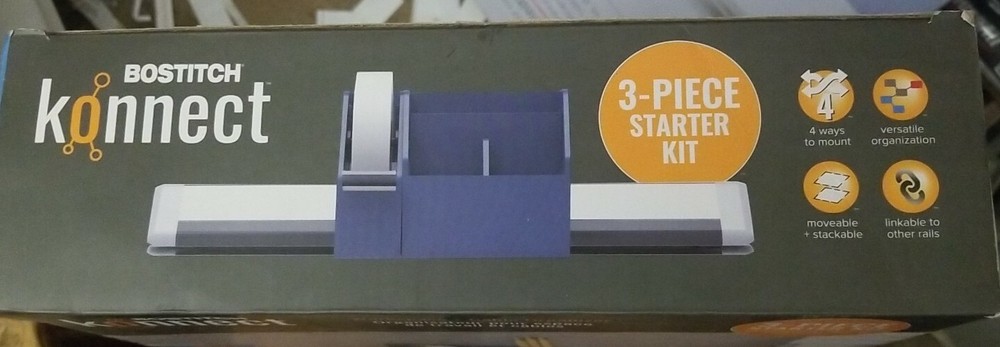 Bostitch Office Konnect 3 Piece Workspace + Cable Organizer Blue (KT-KIT1-Blue)