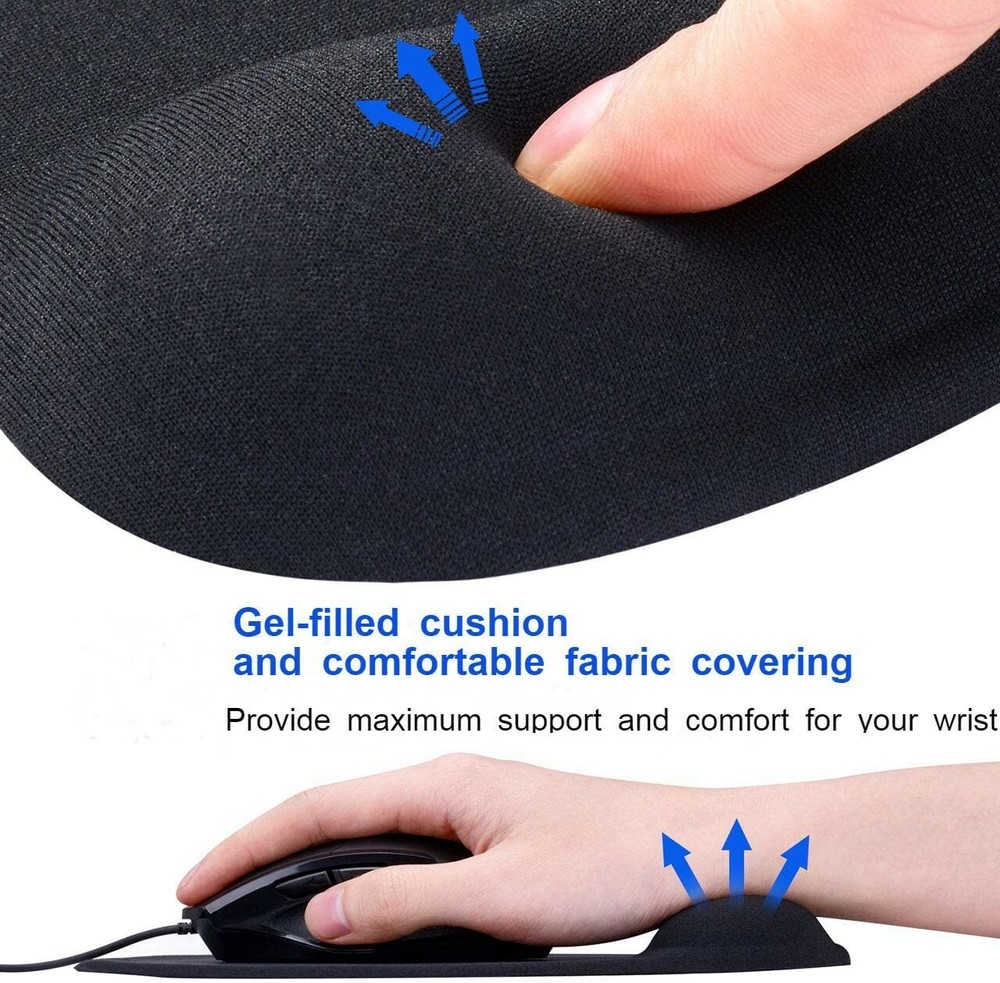 PC Mouse pad Ergonomic Comfortable Mat With Wrist Rest Support Red Non Slip