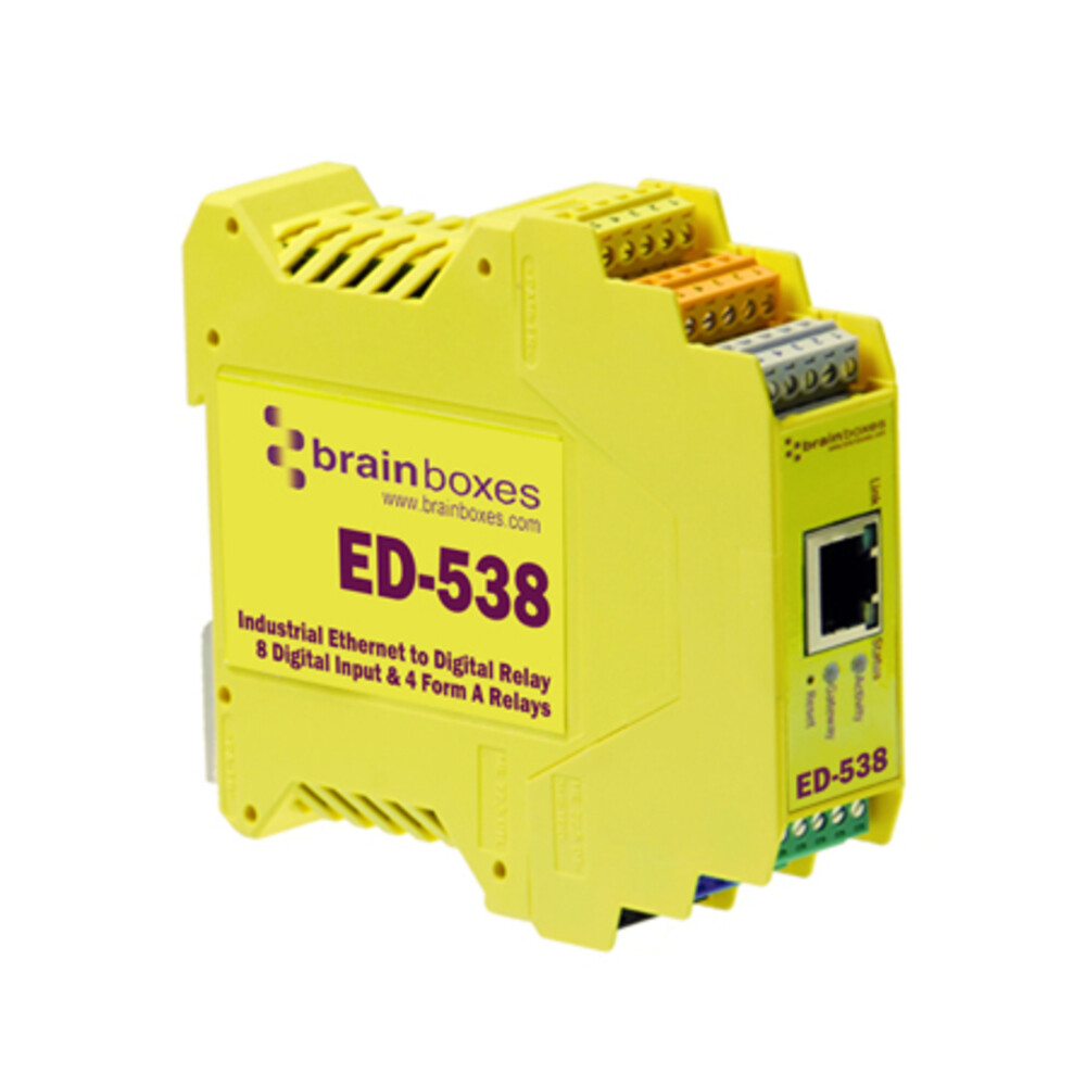 Brainboxes Ethernet IO Relay - 8 Inputs, 4 Relays (Ed-538)
