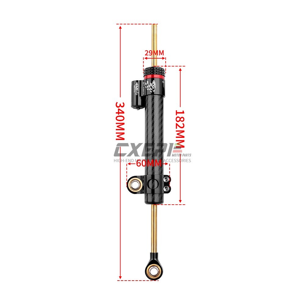 345mm Long Carbon Universal Motorcycle Steering Stabilizer Damper