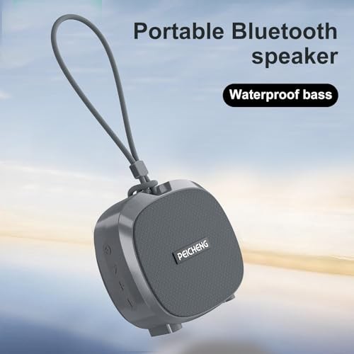 Speaker, Small Portable Bluetooth Wireless IPX5 Waterproof Shower Gray