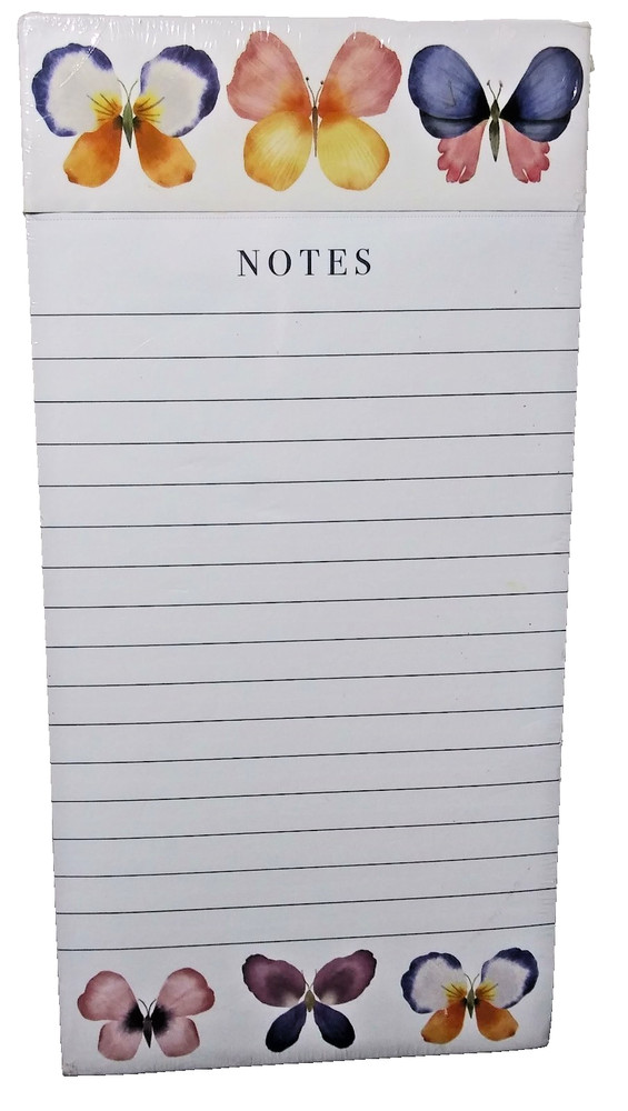 Punch Studio Butterfly Magnetic Note Pad "Notes" 125 sheets