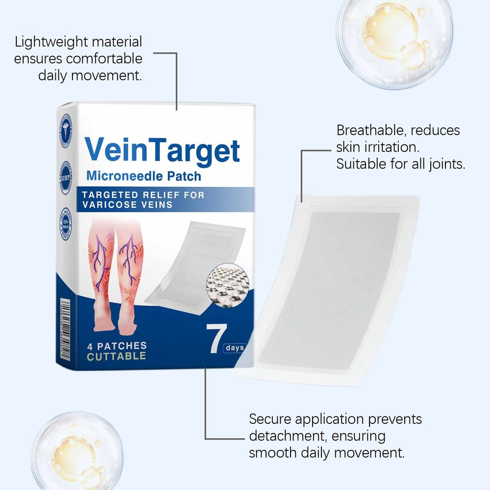 GFOUK VeinTarget Microdarts Patch Professional Leg Varicose Veins Patch 4Pc-7Day