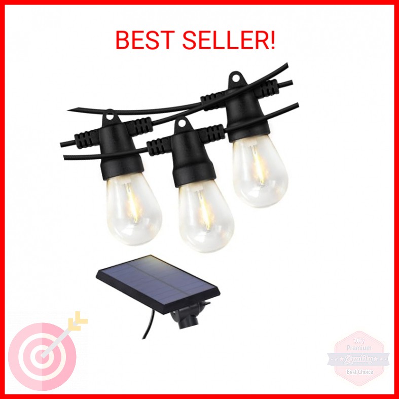 Brightech Ambience Pro Solar Powered Outdoor String Lights -27 ft Commercial Gra