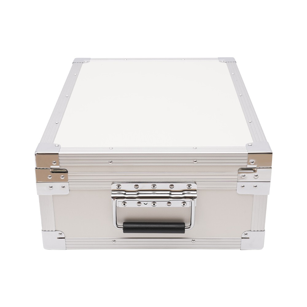 Silver Storage Lock Box Tabletop Lockable Storage Box 46*33*12.5cm Portable Box