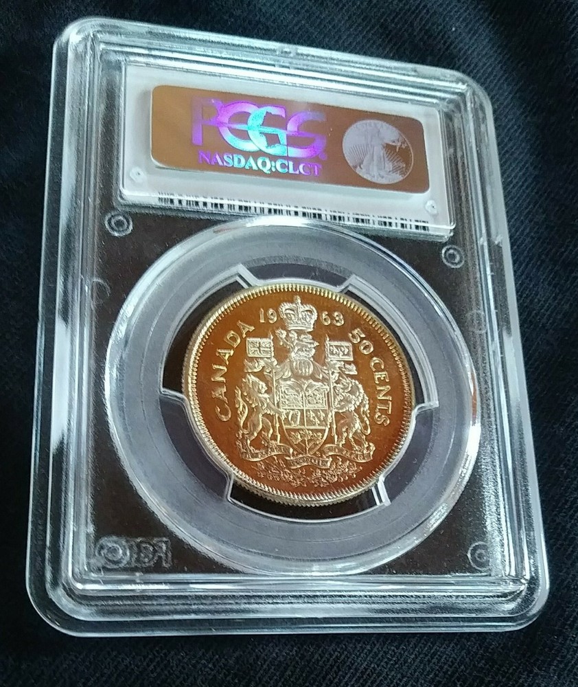 1963 Canada PCGS GOLD SHIELD PL66 SILVER HALF DOLLAR 50c