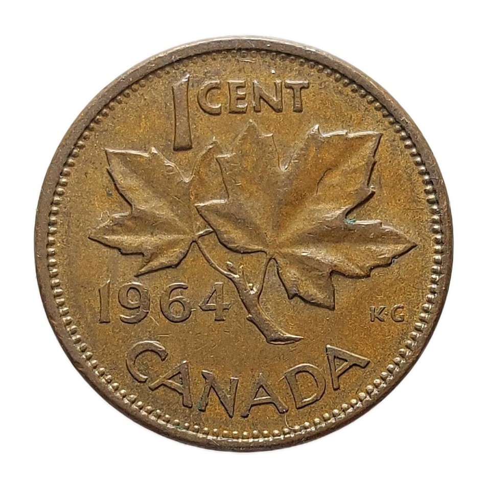 Canada 1 Cent 1964 Bronze Coin Elizabeth II D570