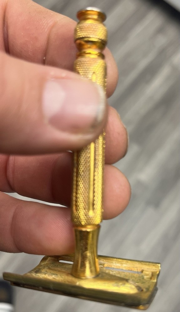 Vintage Gold Gillette Tech Razor With Box
