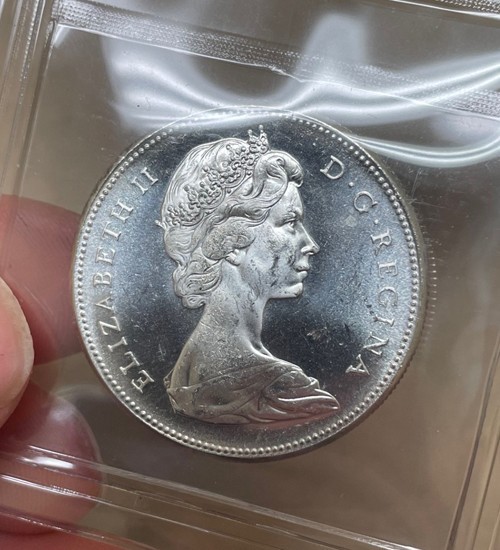 Canada - 1967 Silver Dollar in Unigrade Holder