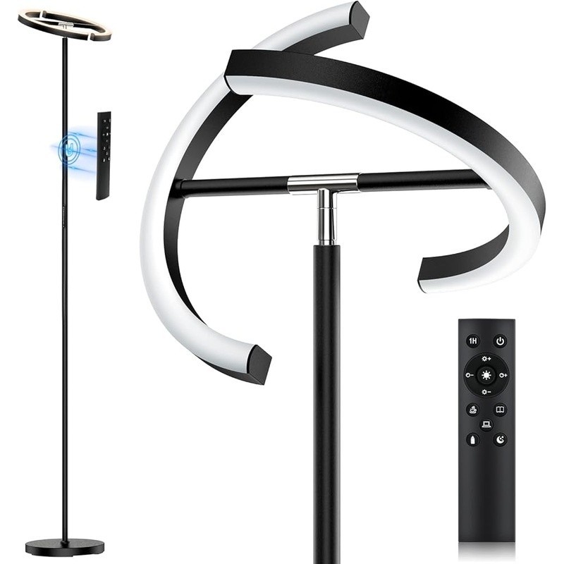Contemporary Dimmable LED Floor Lamp Remote Touch Control Adjtable Lighting