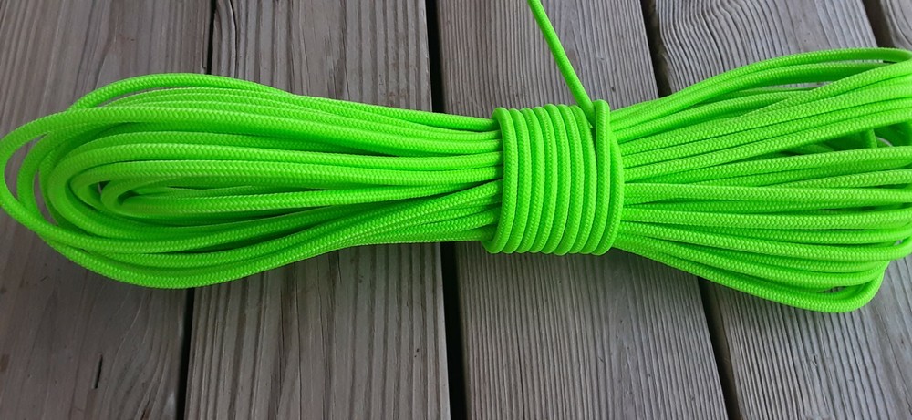 1/4 x 200 ft. Stiff Braid Polyester Halter Rope.Lime. Made in USA
