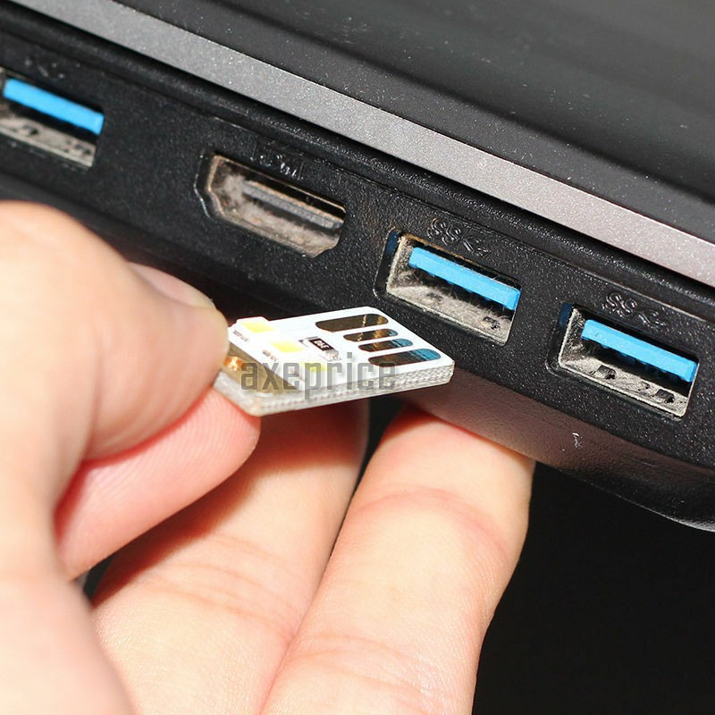 2Pack Super Mini 3-LED USB Tiny Night Light Pocket Lamp for PC Laptop Computer