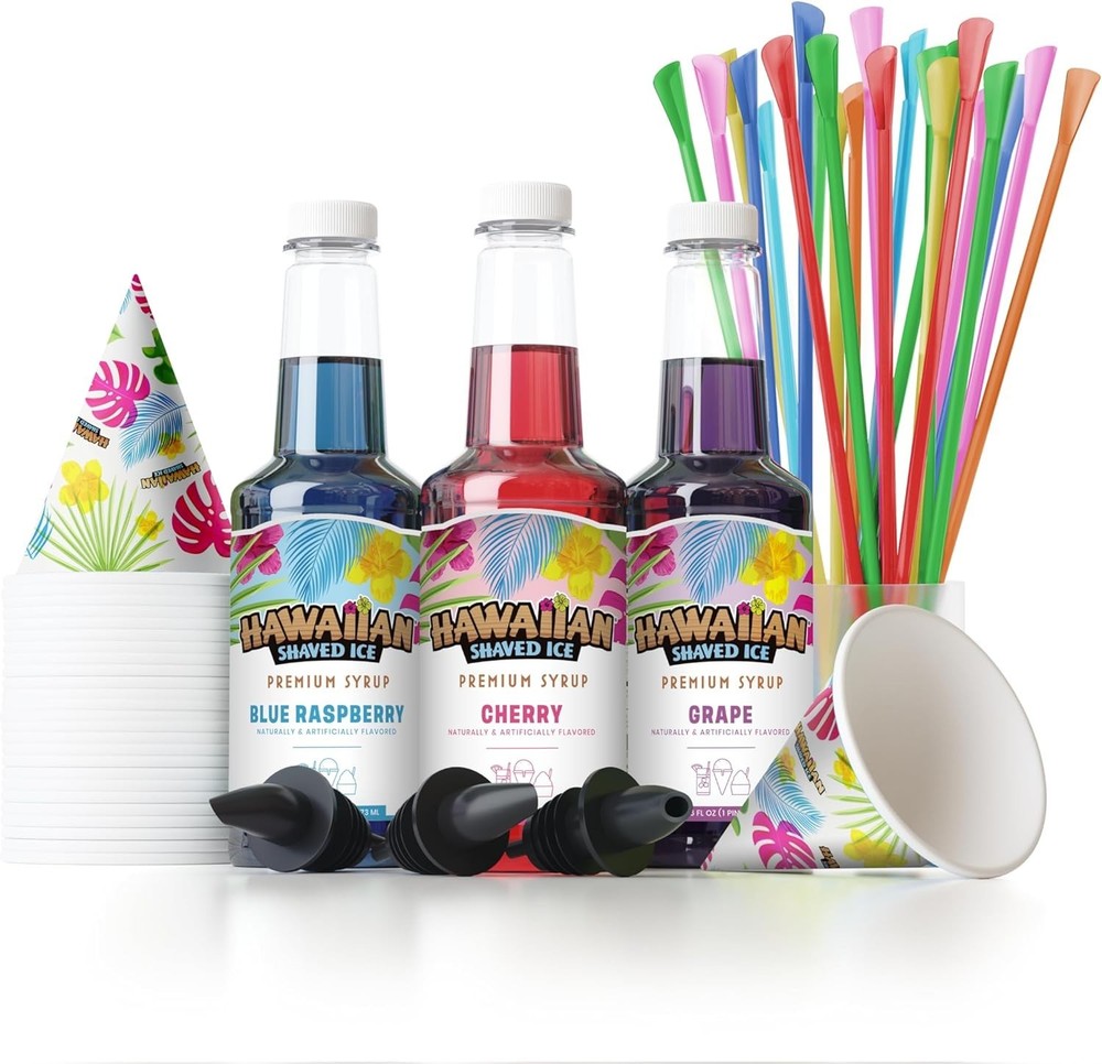 Snow Cone Syrup Bundle - Cherry, Blue Raspberry, Grape