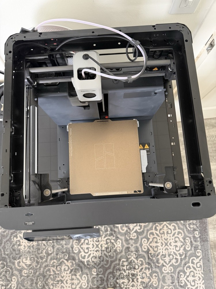 Bambu Lab P1P 3D Printer Black Desktop Model Fully Working