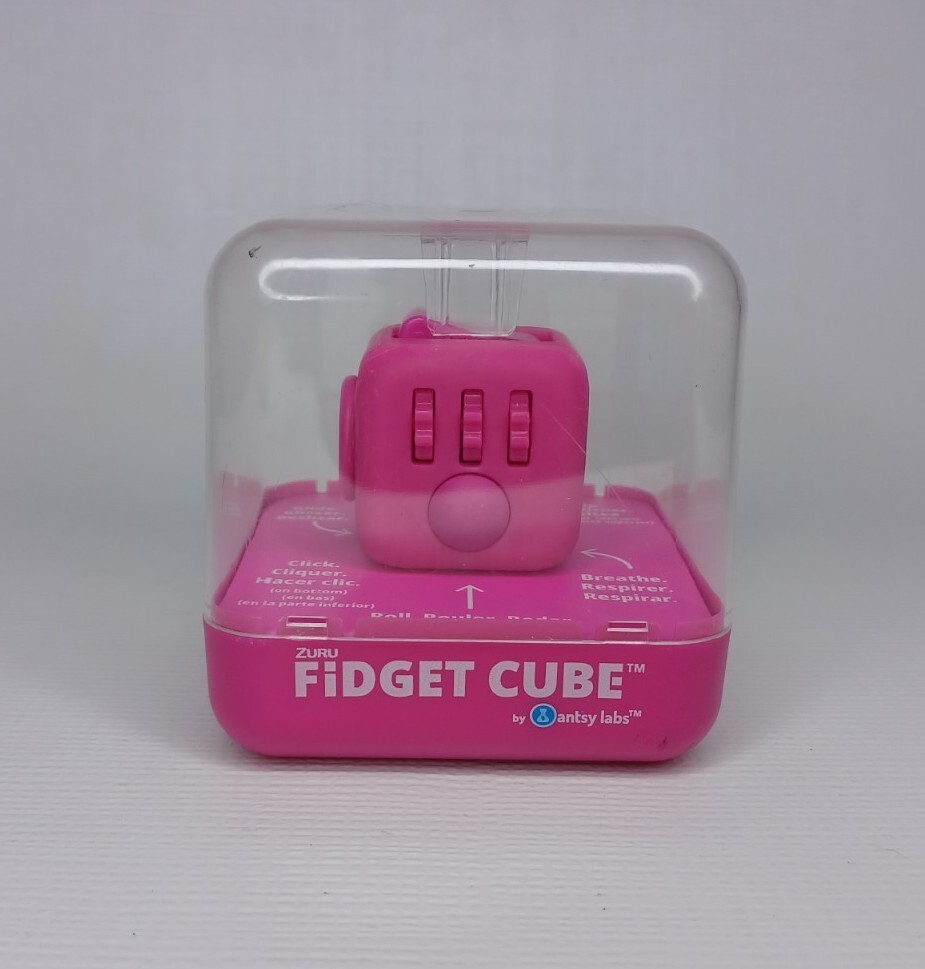 ZURU Fidget Cube Pink New - Roll Click Breathe Glide Spin Flip