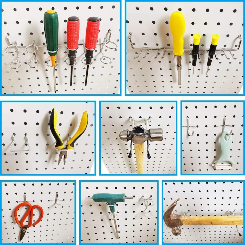 80-Piece Pegboard Hooks Assortment with Bins & Locks for Tool Organization