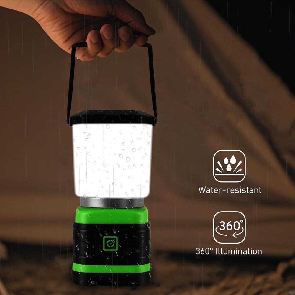 Lichamp LED Camping Lantern, Battery Powered Lights Green