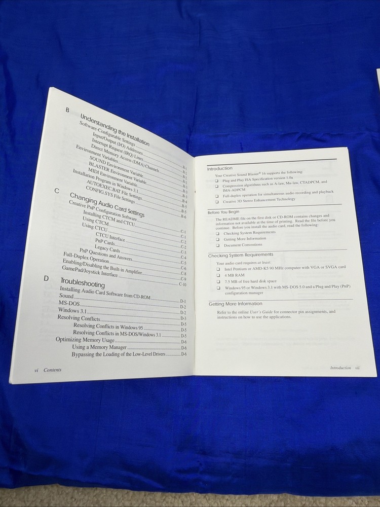 Creative Labs Sound Blaster 16 Software CD-ROM Windows 95 3.1/DOS