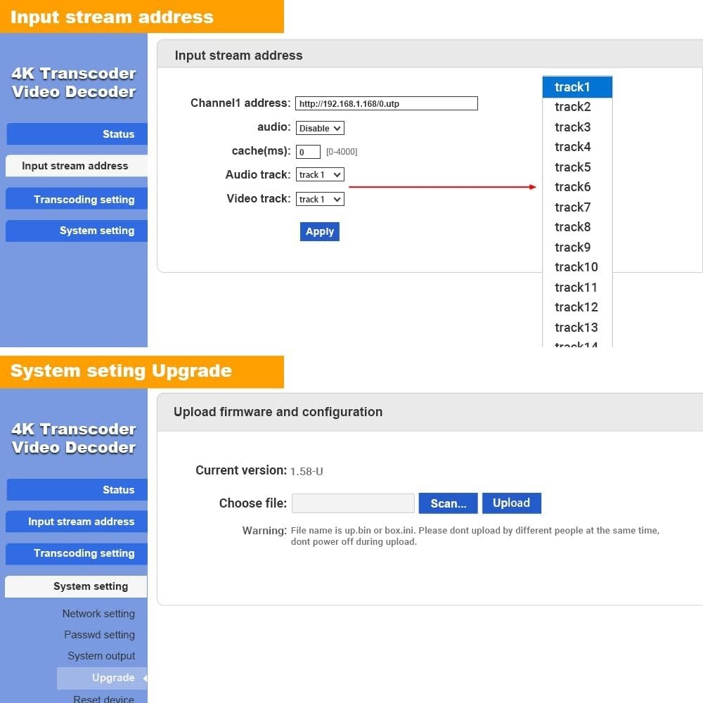 4K HD Video Encoder Transcoder Decoder for RTSP M3U8 RTMP UDP HLS To HDMI