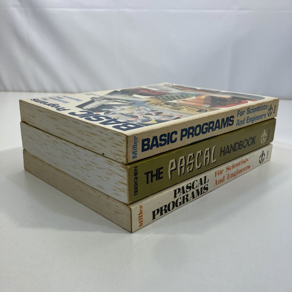 3 Vintage Sybex Computer Programming Books Lot BASIC Pascal Handbook Programs