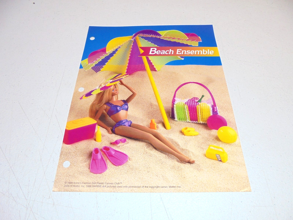 Beach Ensemble Plastic Canvas Pattern for Fashion Dolls