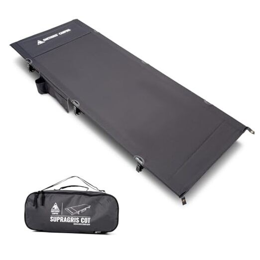 SUPRAGRIS Camping Cot, Support Up to 400lbs, Lightweight Comfortable Grey