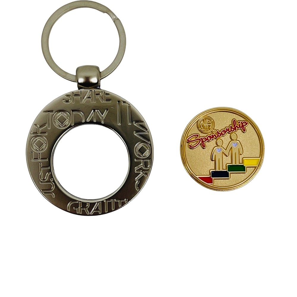 Narcotics Anonymous Sponsorship Medallion And Keychain Set NA