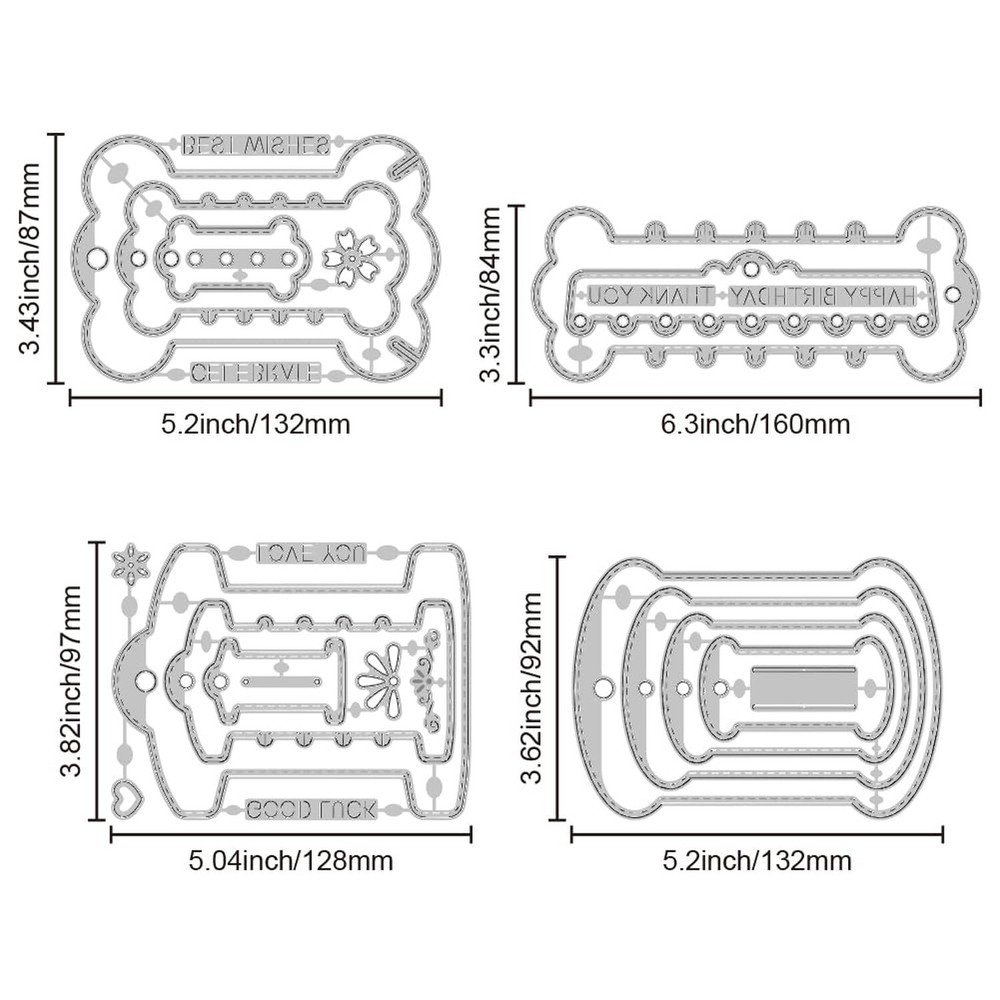 GLOBLELAND Nested Thread Spool Cutting Dies for Card Making Floss Bobbin Die ...