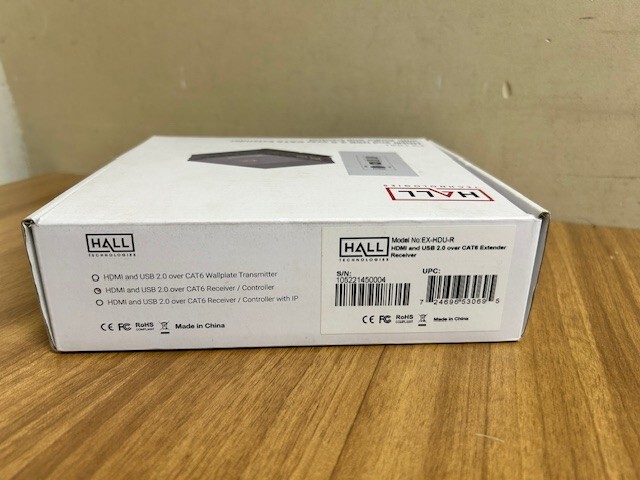 Hall Technologies EX-HDU-R HDMI & USB 2.0 over Cat6 Extender Receiver