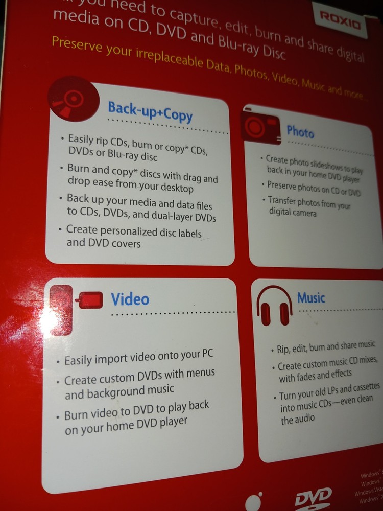 Roxio Easy CD & DVD Burning Software for PC, New Sealed