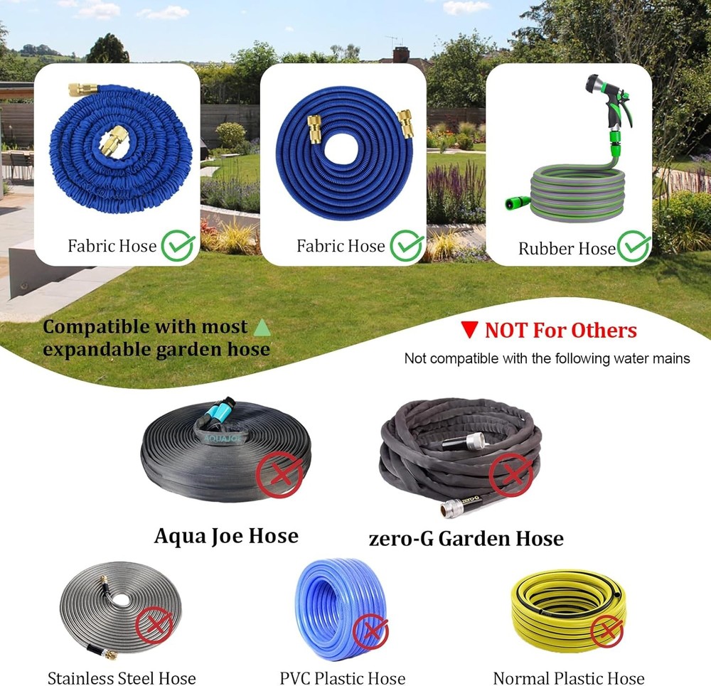 Expandable Garden Hose Repair Kit, Solid Brass 0.24 inches,