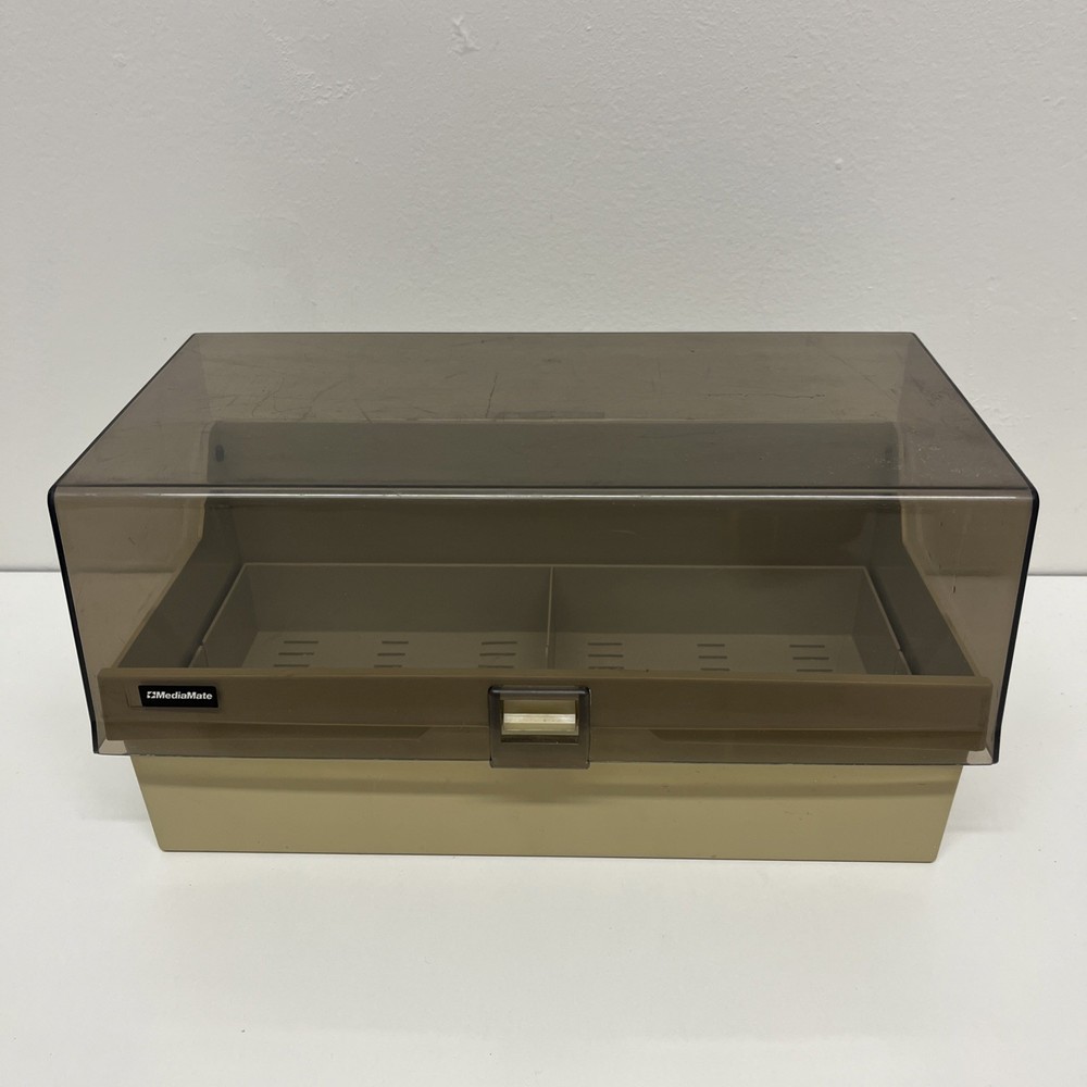 Vintage Mediamate Floppy Disc  5.25" Box Case Holder With Inserts