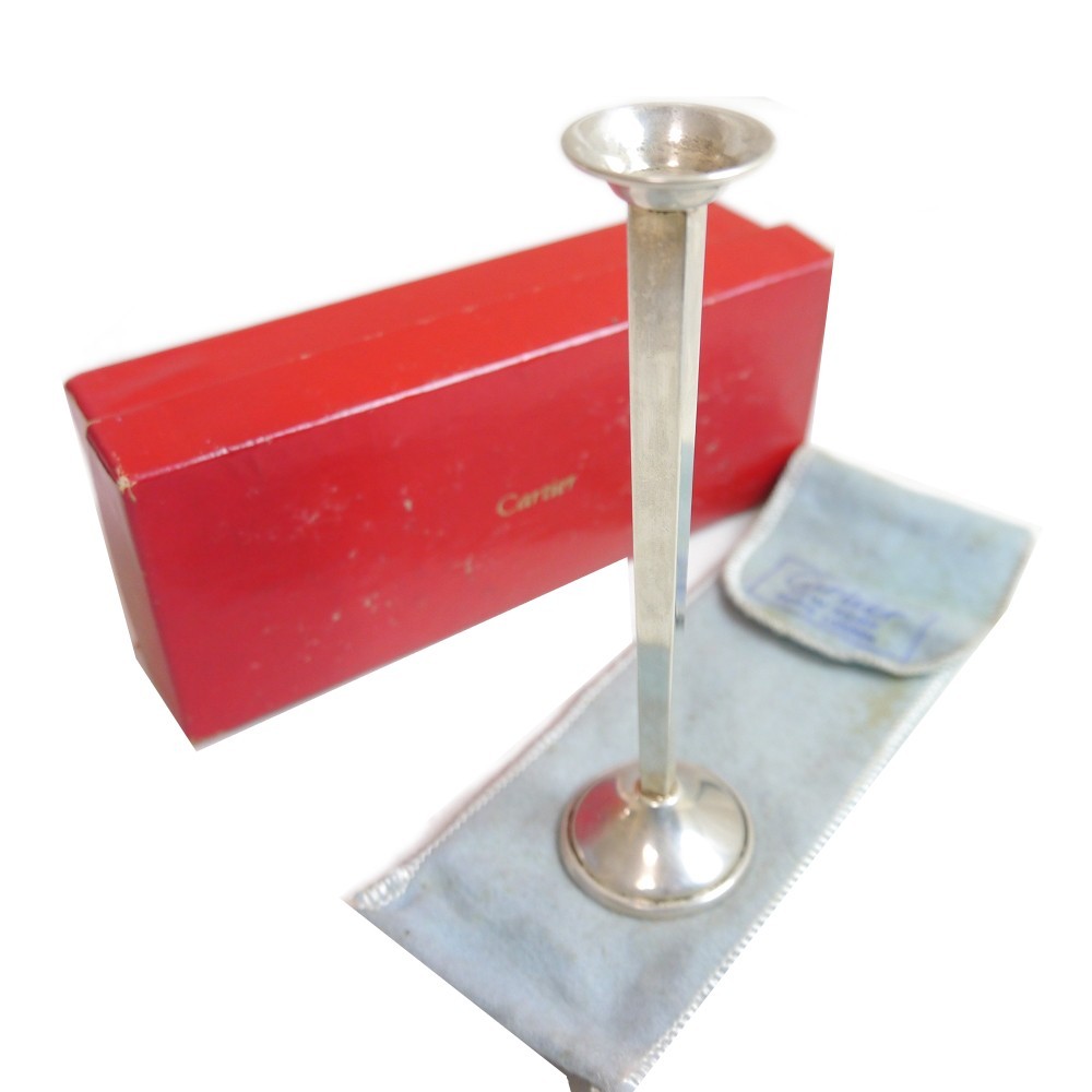 Authentic Cartier Vintage candle stand Sterling Silver #4595