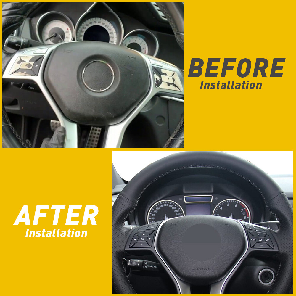 For Mercedes Benz E300 E400 E350 2012-2016 Black Steering Wheel Trim Button