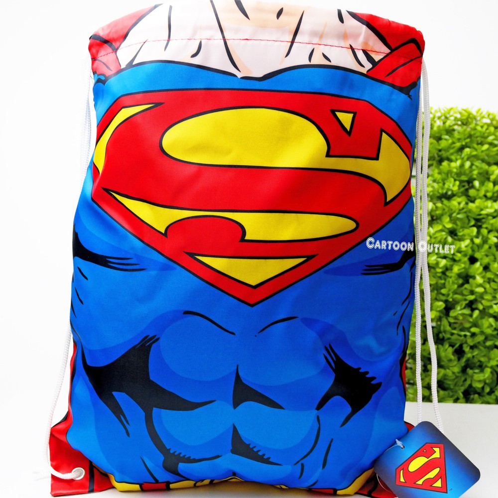 Dc Comics Superman Superhero String Backpack School Gym Drawstring Bag Rucksack