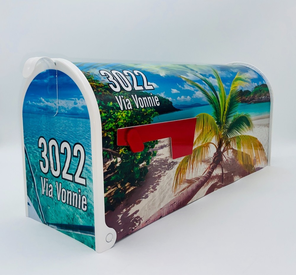 Tropical custom mailbox, Beach House Gift