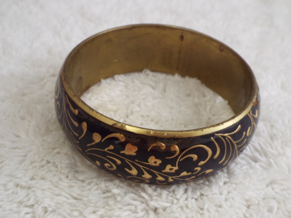 Brass Black Bangle Bracelet (B58)