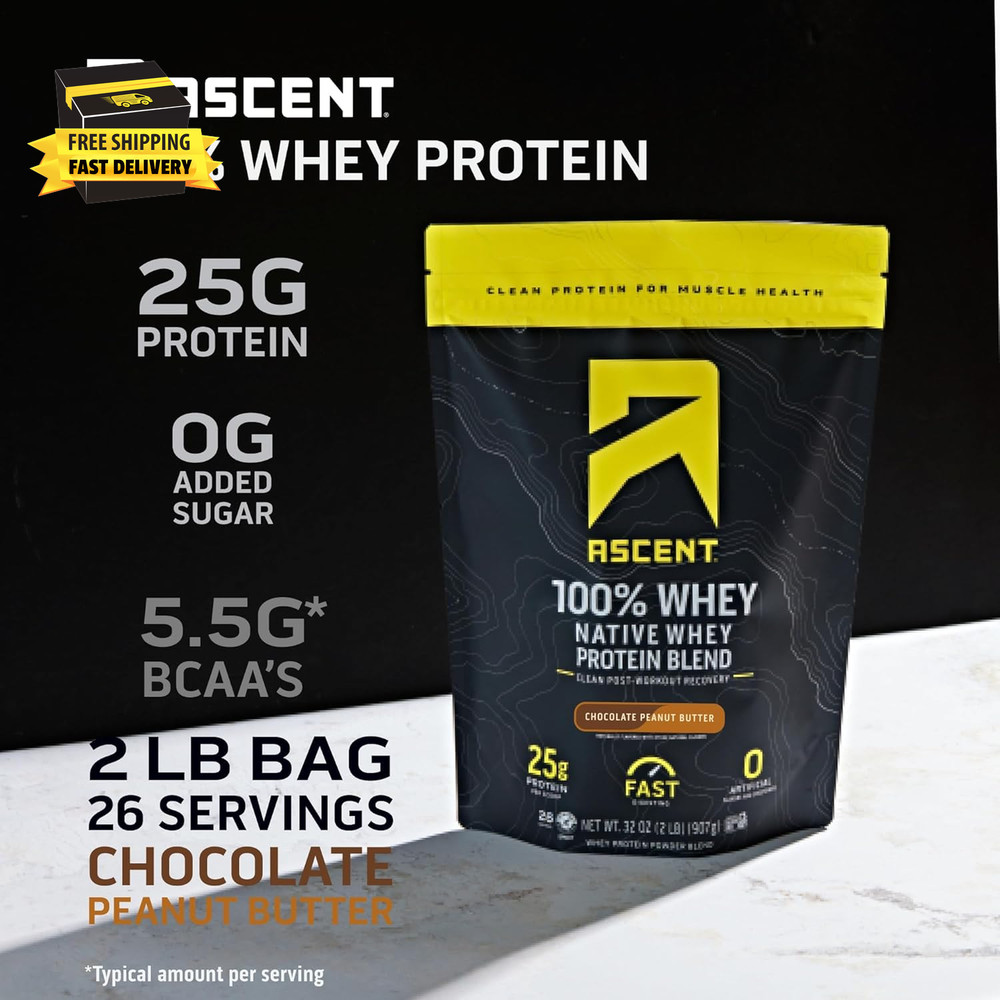 100% Whey Protein Powder - Post Workout Whey Protein Isolate, Zero Artificial Fl
