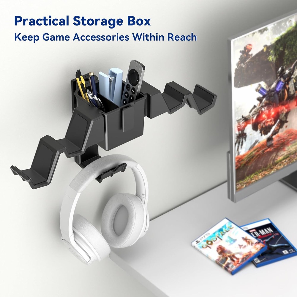 KDD Controller Wall Mount & Headset Holder, Universal Gaming Organizer Stand wit