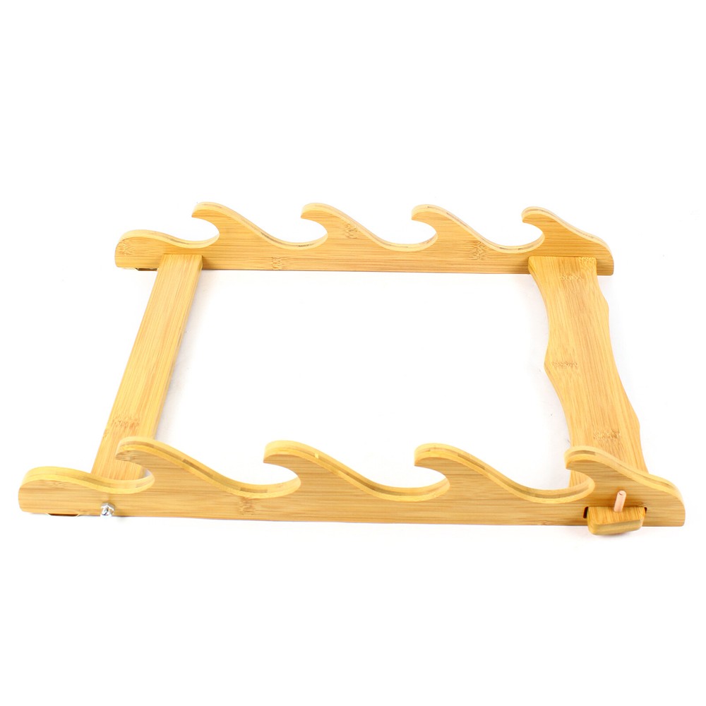 4-Layer Bamboo Mount Display Stand Wall-Mounted Display Rack Sword Mount Stand