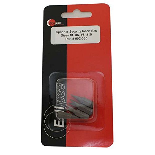 Eclipse 902-380 4 Pc Spanner Security 1" Insert Bit Set