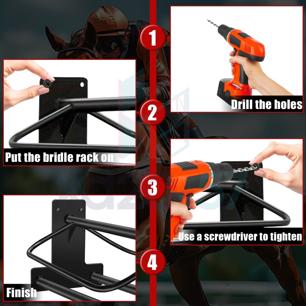 Send1 Black Heavy Wall Mounted Saddle Stand Saddle Pad Saddle Pad Rack Bracket