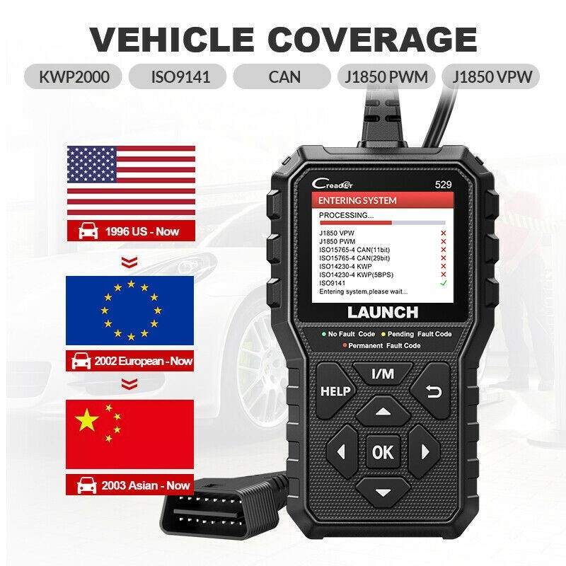 2026 LAUNCH CR529 Full OBD2 Engine Check Car Code Reader Scanner Diagnostic Tool