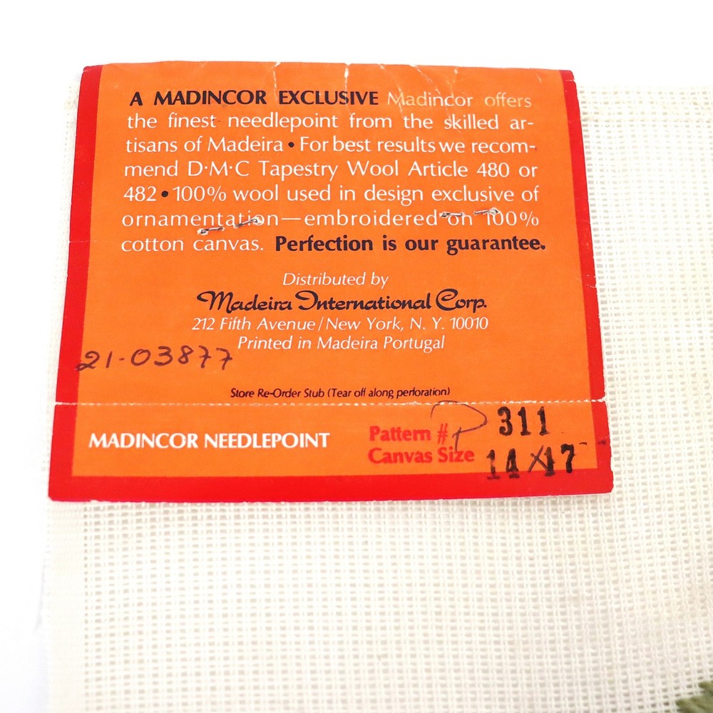 Preworked Needlepoint Canvas Flower