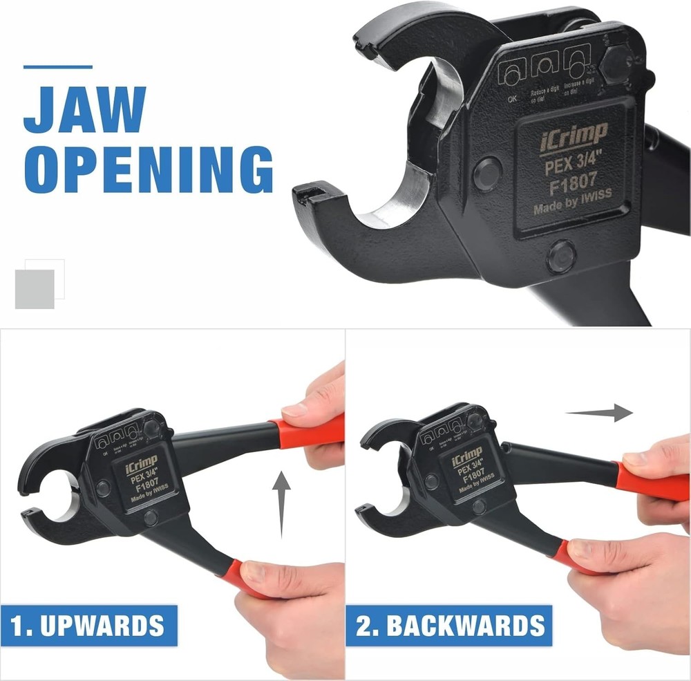5-Piece PEX Crimping Tool Kit with Ergonomic Handles & Durable Carrying Case